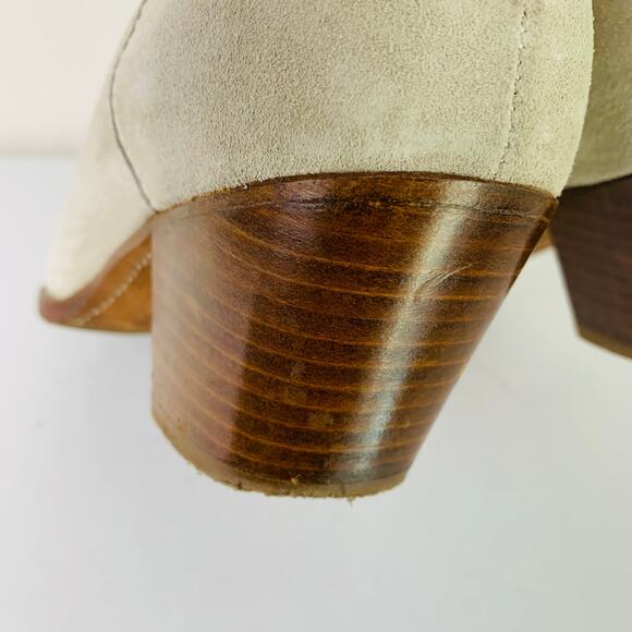 Polo by Ralph Lauren Women's Lucille Calfskin Suede Ankle Boots Cream Size 10B - Picture 12 of 16